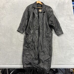 Pelle‎ Studio Leather Jacket Women XS Oversized Long Lined Insulated Overcoat